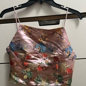 Urban Outfitters Pink Floral Satin Top